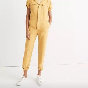 Madewell Short-Sleeve Coverall Jumpsuit in RARE mustard color